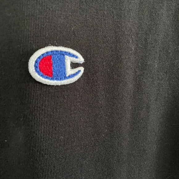 CHAMPION Midi Dress Ring tee Graphic trims Embroidered logo 111656 Black Sz L - Picture 8 of 15